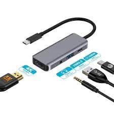 Porodo 4in1 hdmi 4k usb-c hub 5gbps data transfer