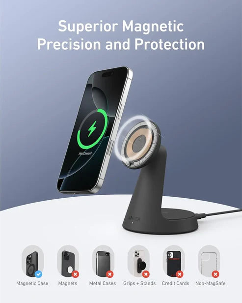Anker MagGo 15W Dock de Charge (2-en-1) avec Câble USB-C