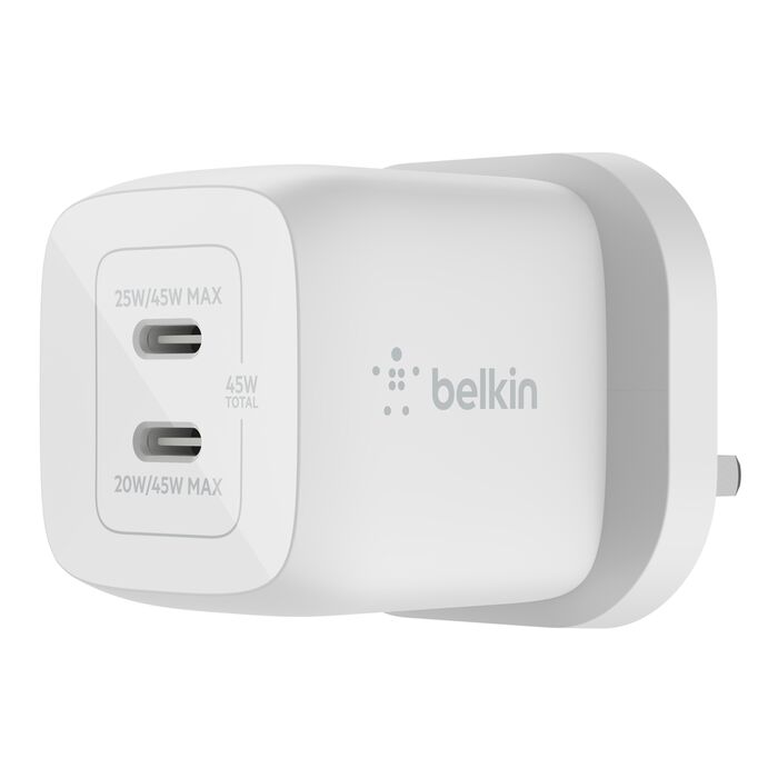 Belkin boostcharge 45w usb-c Gan Dual wall charger