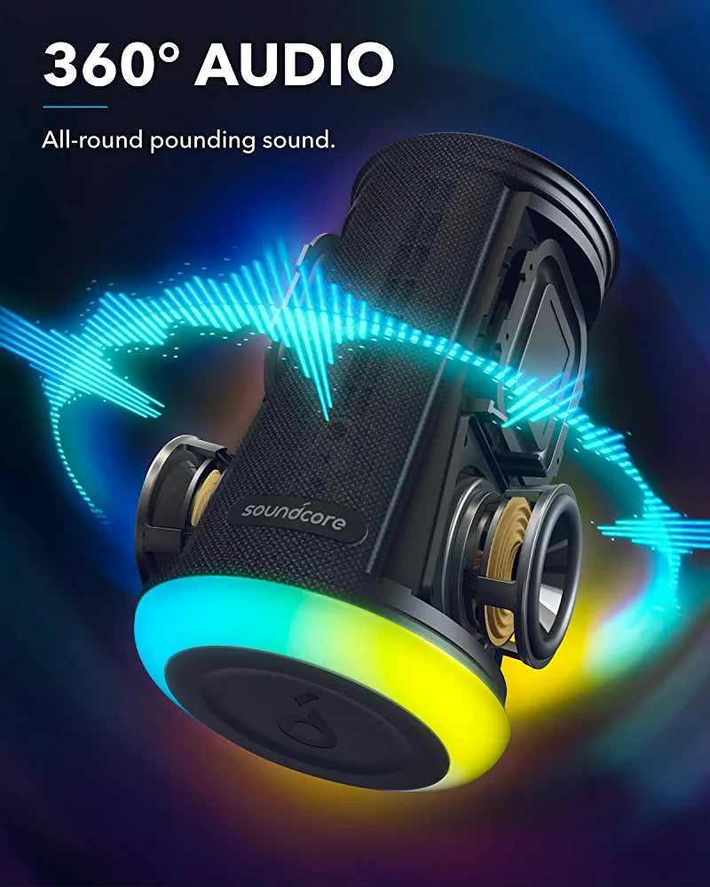 Anker Soundcore Flare Mini – Enceinte Bluetooth Étanche avec Éclairage LED