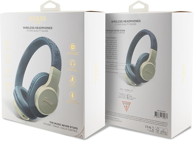 Guess Wireless Headphones leather with script metal