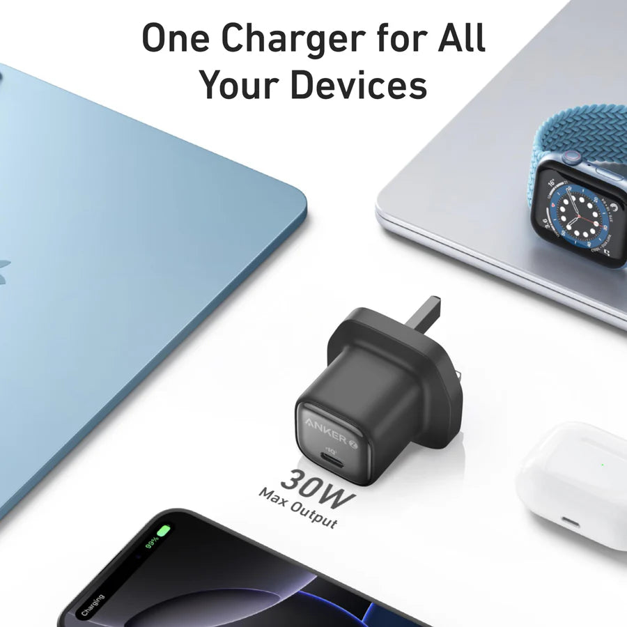 Anker zolo chargeur (30 W/PD 3.0) avec câble USB-C