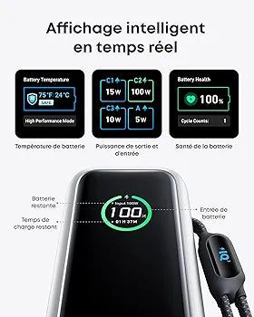 Anker Batterie externe multi-appareils (25 kW-165 W) avec câbles intégrés