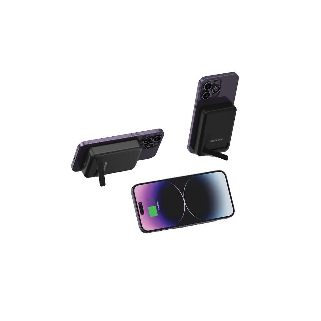 Green lion Batterie externe avec support intégré et charge MagSafe, 10 000 mAh