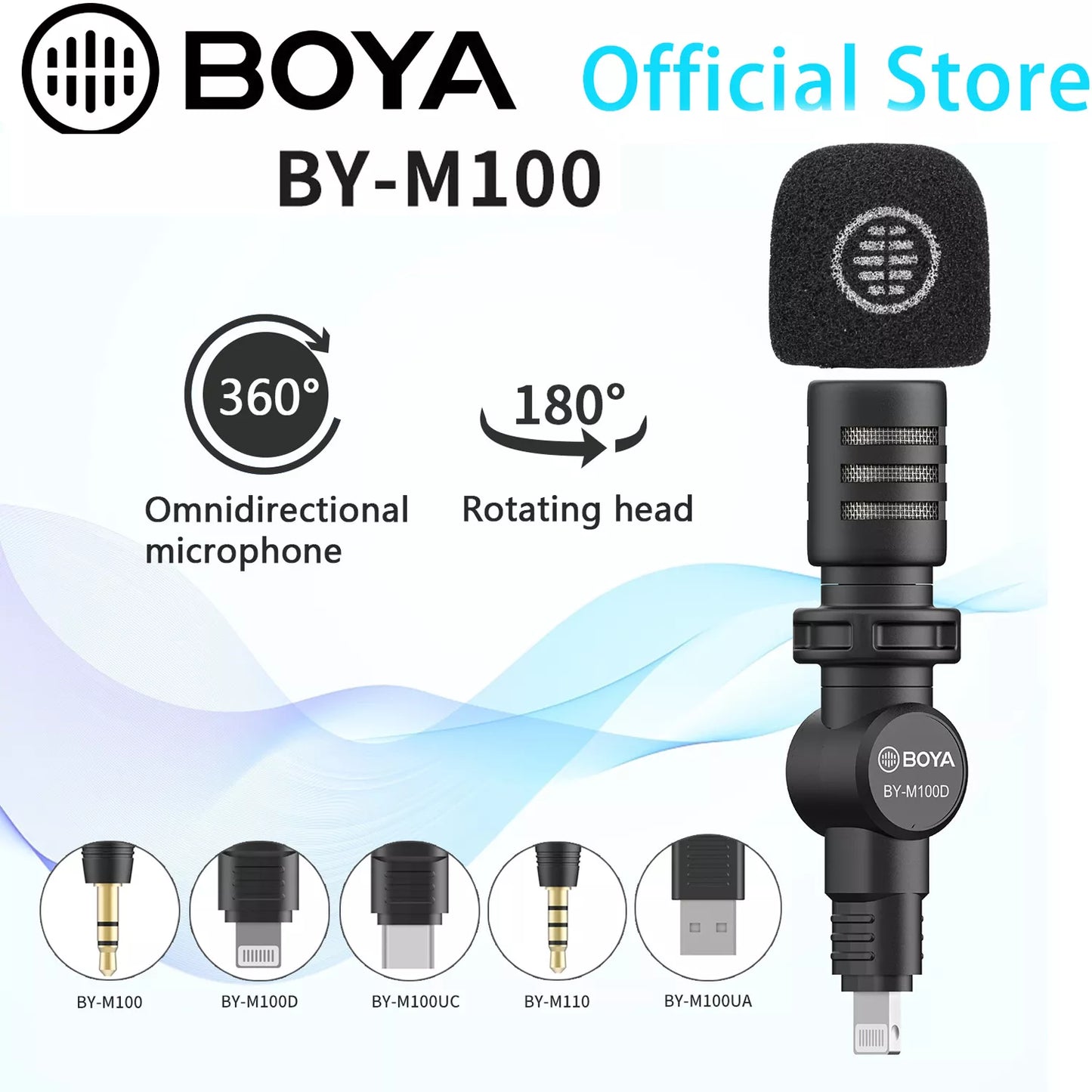 BOYA MININATURE CONDENSER MICROPHONE For iPhone, iPad, iPod BY-M100D