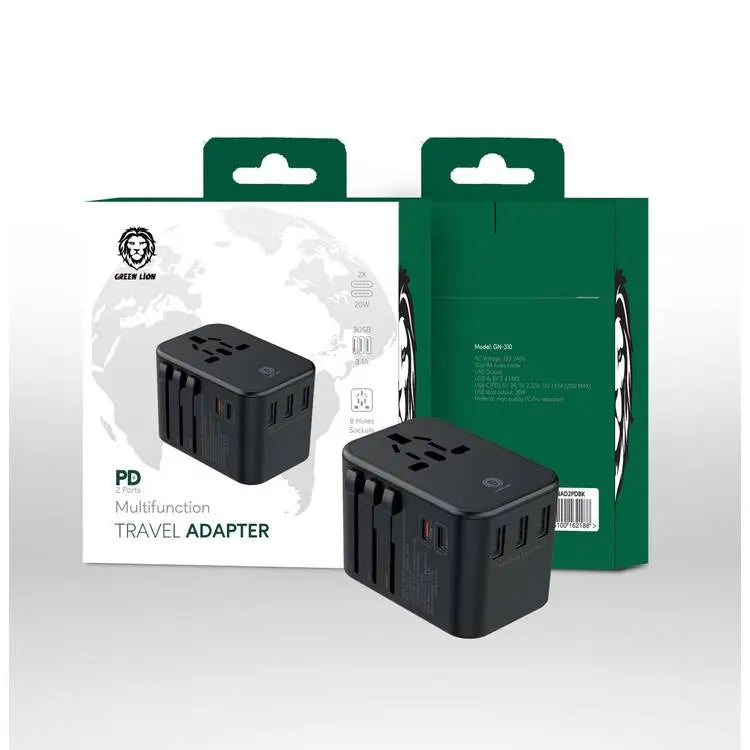 GREEN LION MULTFUNCTION TRAVEL ADAPTER PD 20W