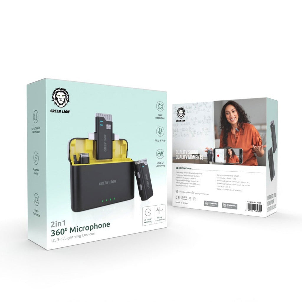 Green Lion 3 en 1 Microphone 360°