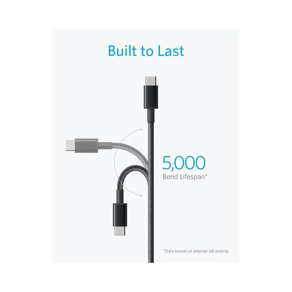 Anker naylon câble USB-C vers USB-C (6ft , 60W, tressé)