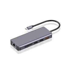 Porodo 9in1 hdmi ethernet usb-c hub 10gbps data transfer