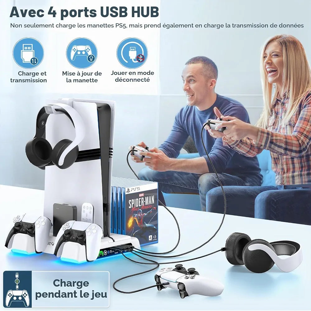 Oivo Support de refroidissement pour PS5 avec chargeur de manette