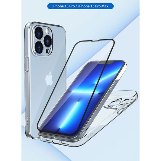 Araree Subcore glass screen+nukin clear case iPhone 13 pro