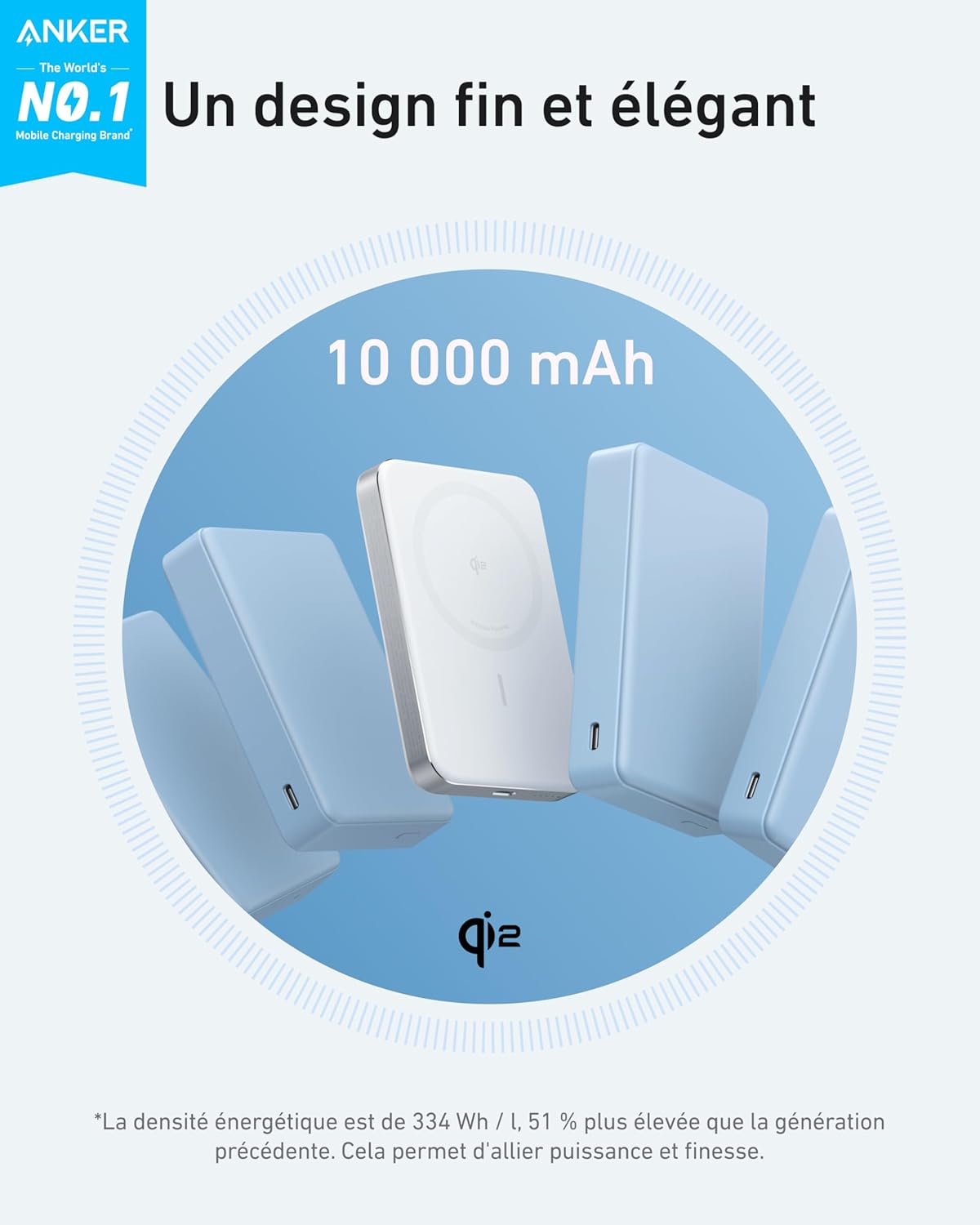 Anker 10000k Batterie externe magnétique ultra-slim