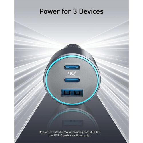 Anker 67 W à trois ports Chargeur de voiture