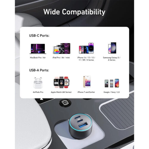 Anker 67 W à trois ports Chargeur de voiture