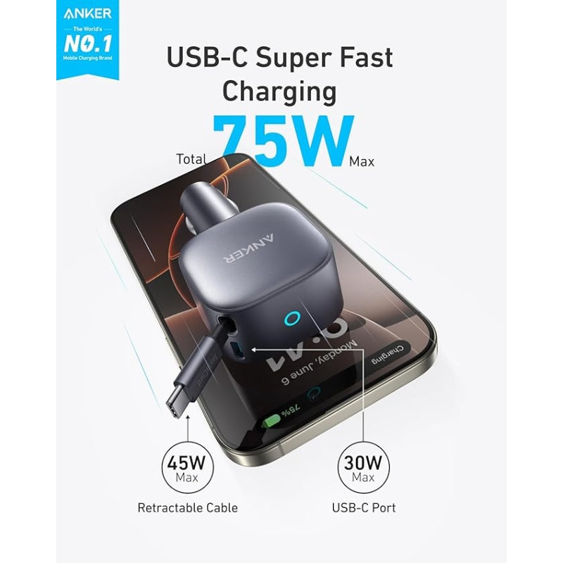 Anker 2 en 1 75 W, sans encombrement Chargeur de voiture