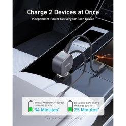 Anker 2 en 1 75 W, sans encombrement Chargeur de voiture