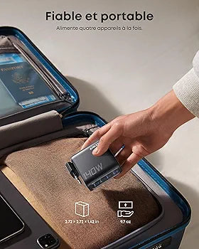 Anker Zolo chargeur (140W/4 ports) avec câble USB-C
