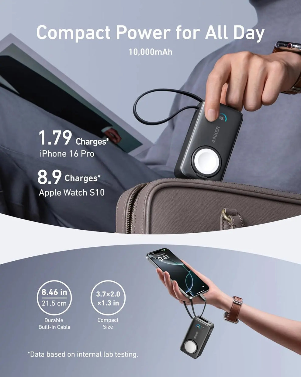 Anker MagGo Batterie externe (10 kW/35 W pour recharger l'Apple Watch pd)