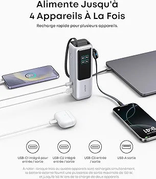 Anker Batterie externe multi-appareils (25 kW-165 W) avec câbles intégrés