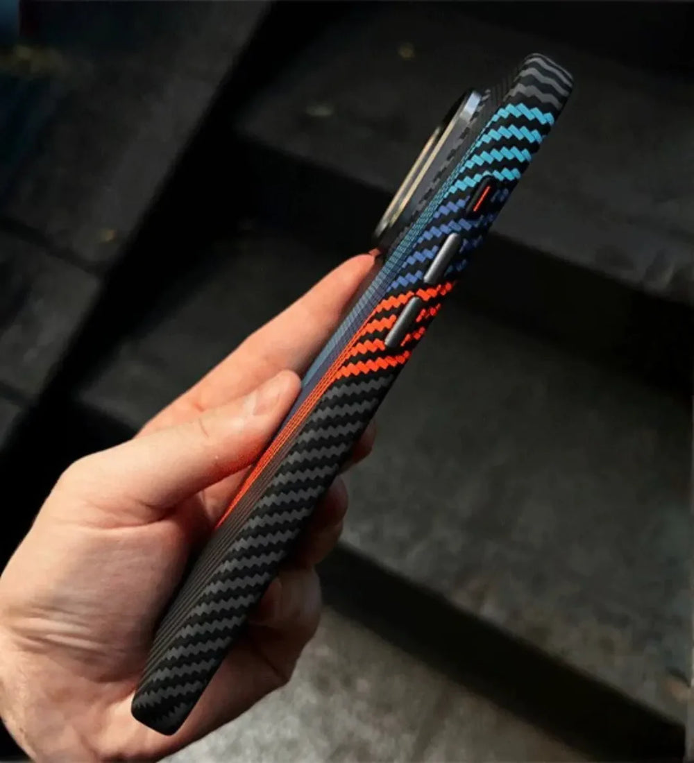 KNIT Coque de téléphone en carbone pour iPhone 17 Pro Max