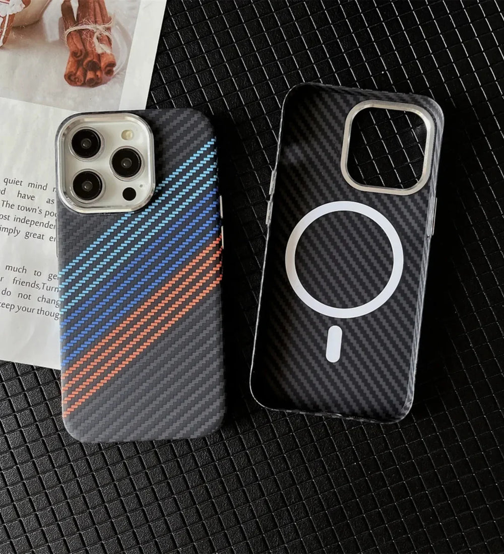 KNIT Coque de téléphone en carbone pour iPhone 17 Pro Max