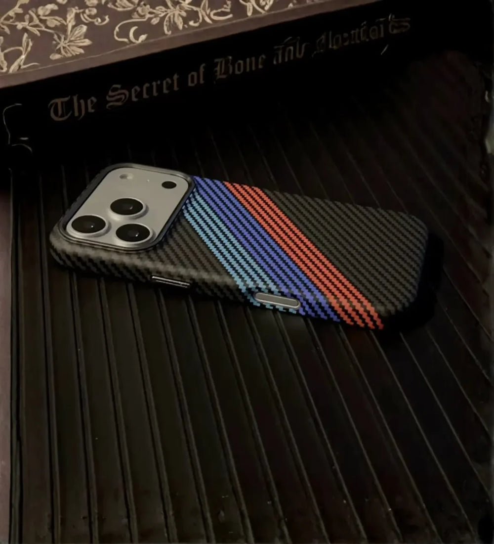 KNIT Coque de téléphone en carbone pour iPhone 17 Pro Max