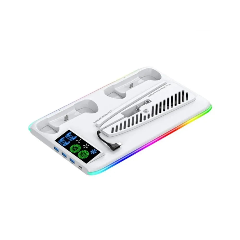 Ovio Station de Refroidissement et chargeur de manette Verticale Tout-en-Un pour PlayStation 5