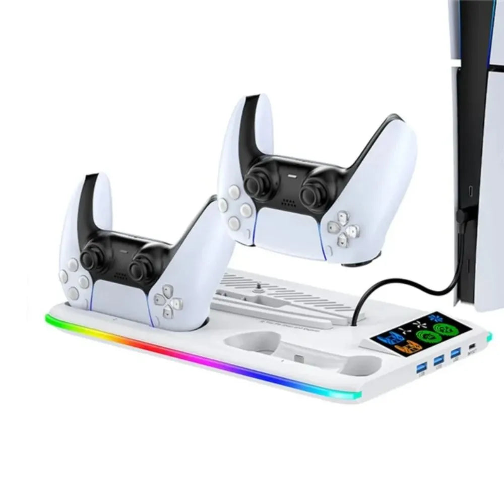 Ovio Station de Refroidissement et chargeur de manette Verticale Tout-en-Un pour PlayStation 5