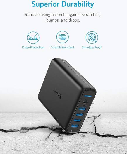 Anker PowerPort I PD avec 1 PD et 4 PIQ chargeurs