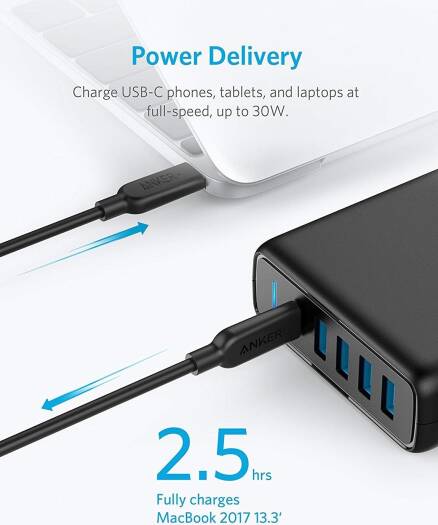 Anker PowerPort I PD avec 1 PD et 4 PIQ chargeurs