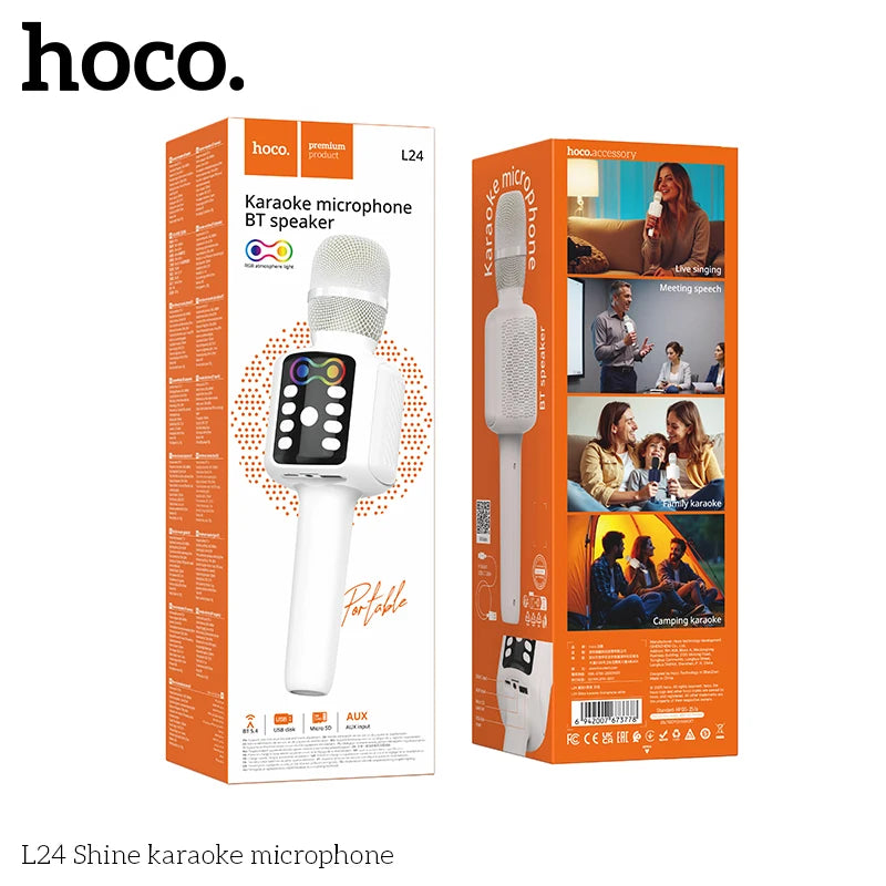 Hoco microphone karaoké l24