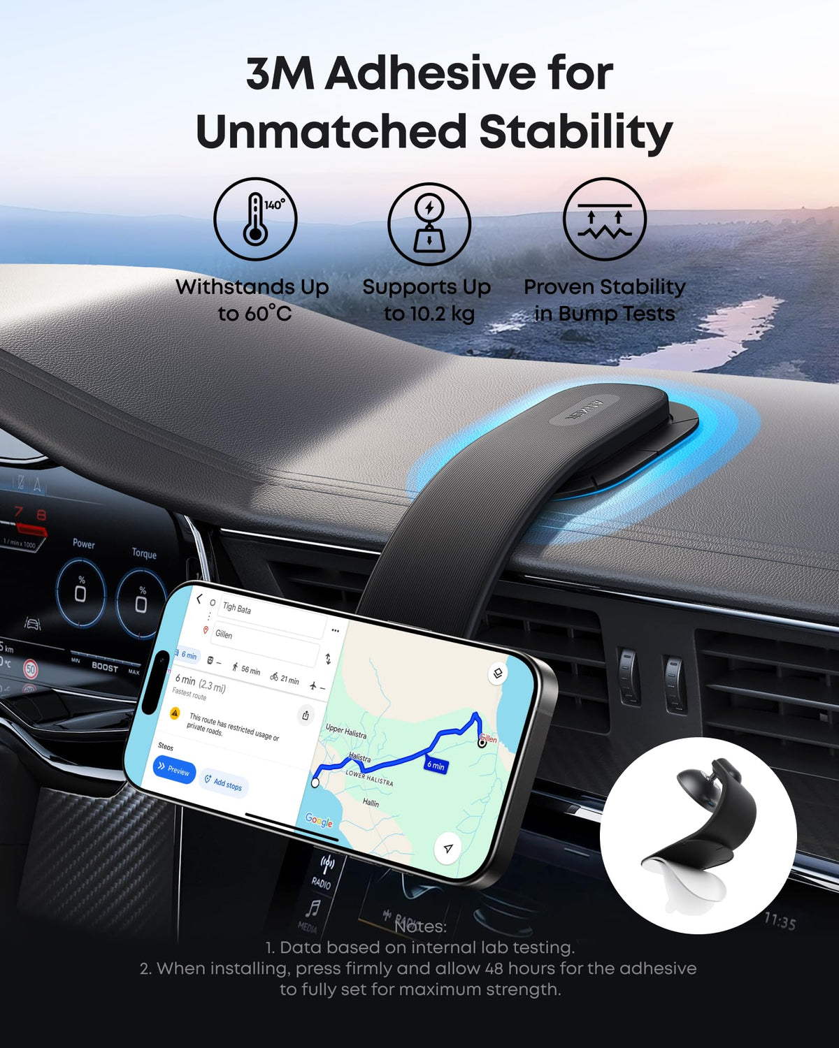 ANKER NANO CHARGEUR MAGNÉTIQUE SANS FIL POUR VOITURE AVEC ADAPTATEUR DE VOITURE ET CÂBLE USB-C