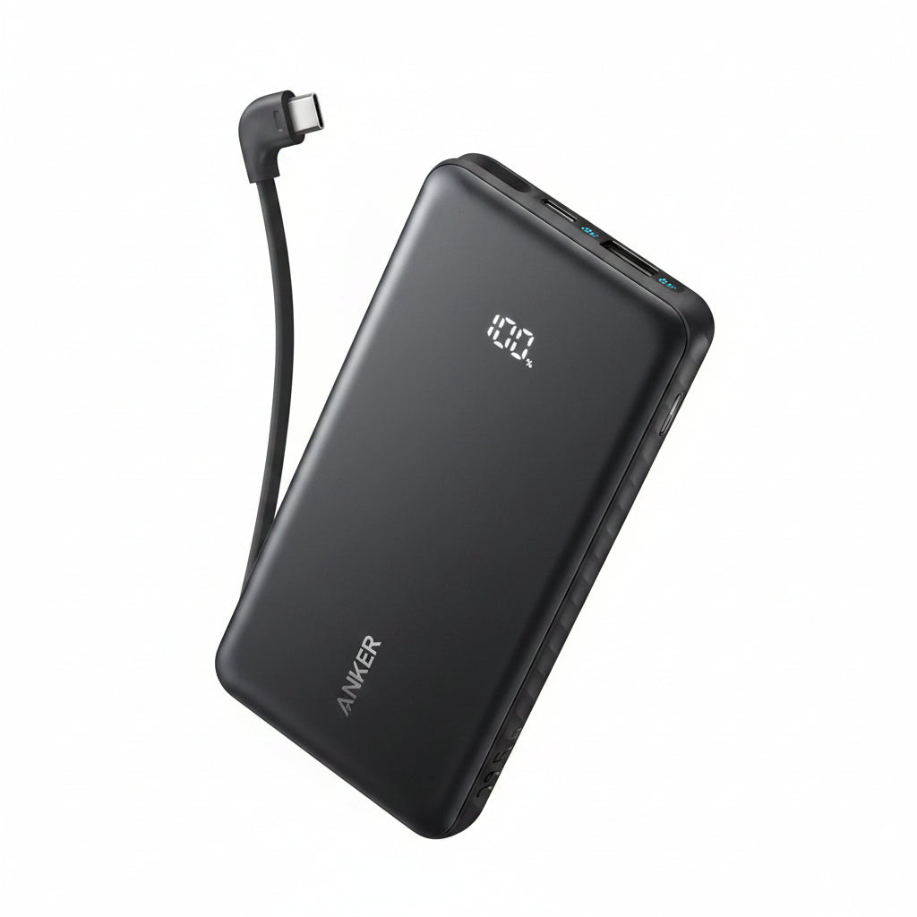 Anker zolo power bank Batterie externe (10000 mAh / 22,5 W / câble USB-C intégré)