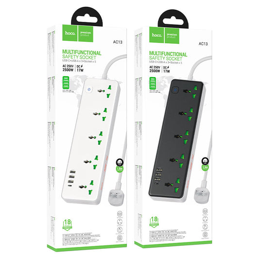 Hoco multifunctional safety socket AC13A
