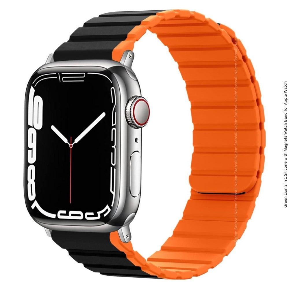green lion 2 in 1 silcone+magnets watch band