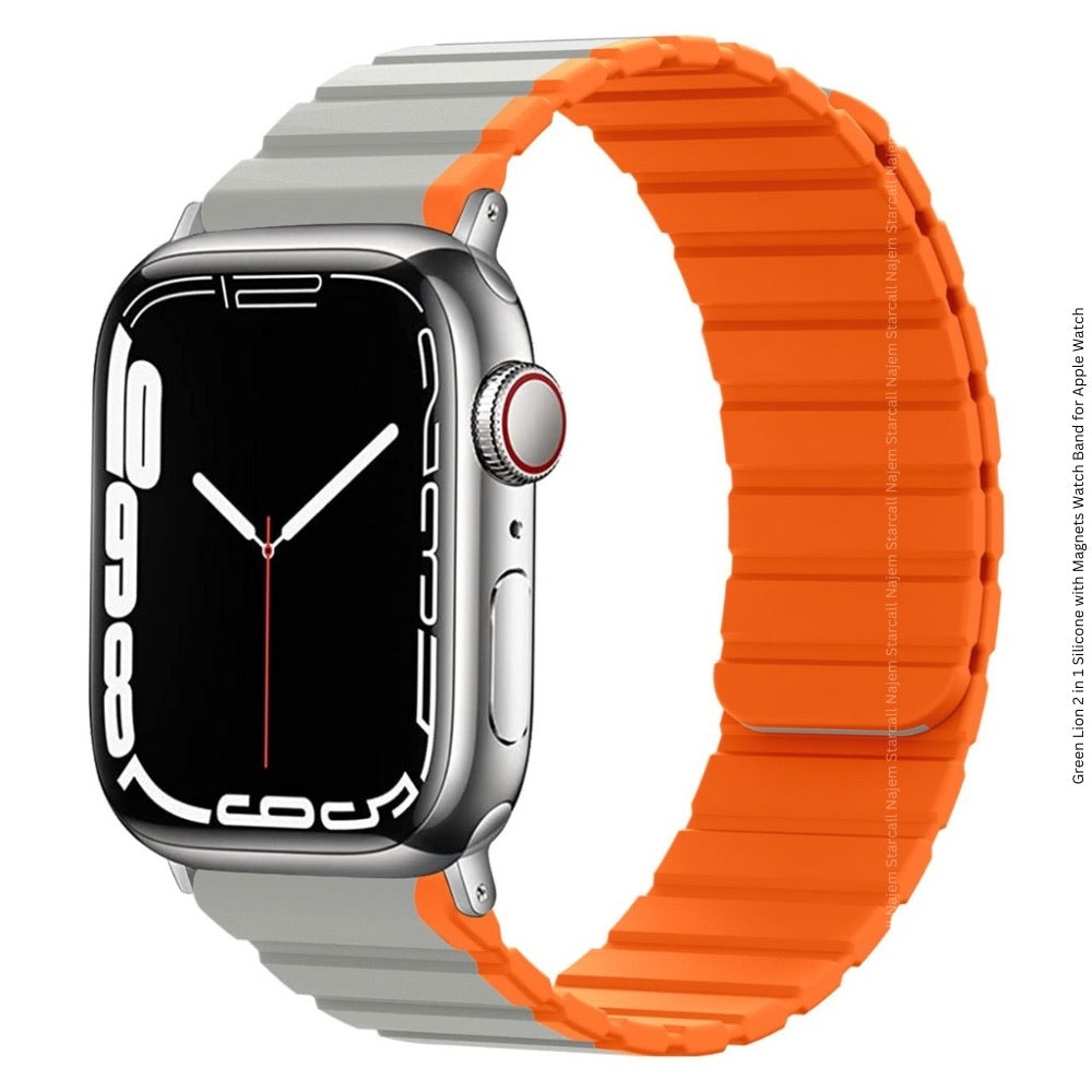 green lion 2 in 1 silcone+magnets watch band