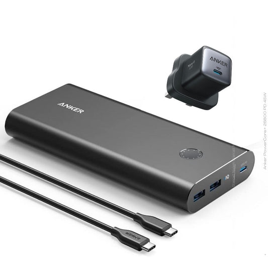 Anker PowerCore+ 26 800 mAh PD 45W avec chargeur PD 30W batteries externes